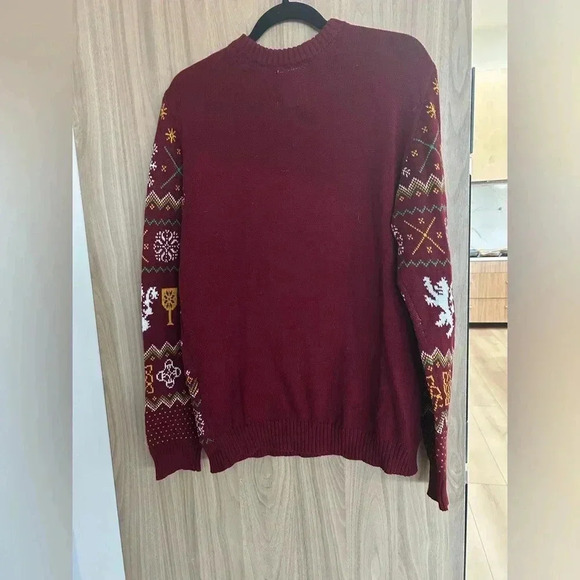 Game of Thrones Medium Men’s I Drink I Know Things Red Ugly Christmas Sweater - Picture 6 of 7